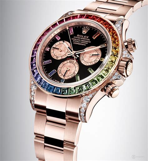 rolex rainbow daytona gold|Rolex daytona 116595 for sale.